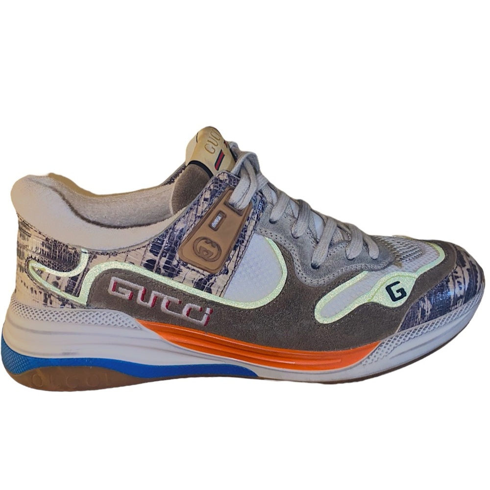 Gucci Ultrapace Leather Fabric Low Top Sneakers